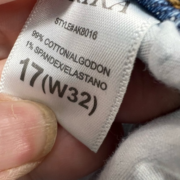 Akira deconstructed, patchwork, frayed bell, bottom, jeans, 17/32 - Picture 10 of 12